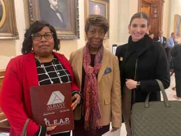 From left to right: Regina Watts, Director of Albany Tech's IPSE Program (LEAP), Senator Freddie Powell Sims, Starr Bruner, GCDD