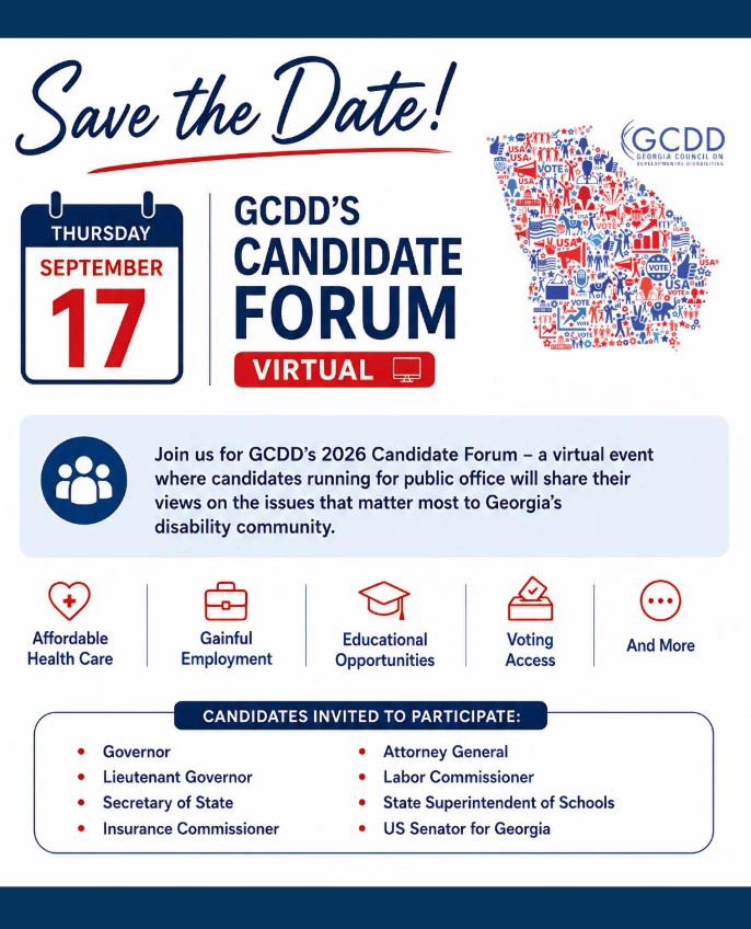 Save the Date for GCDD’s 2026 Candidate Forum to be held on September 17th.