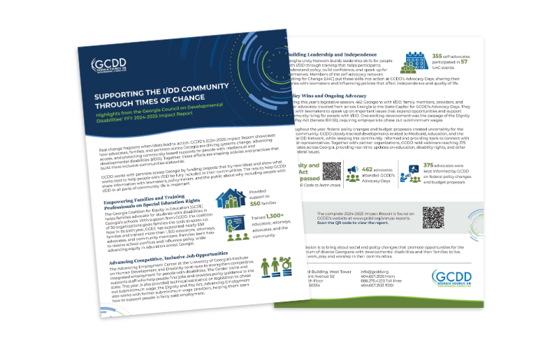 GCDD flyer detailing support for the DDD community during times of change.