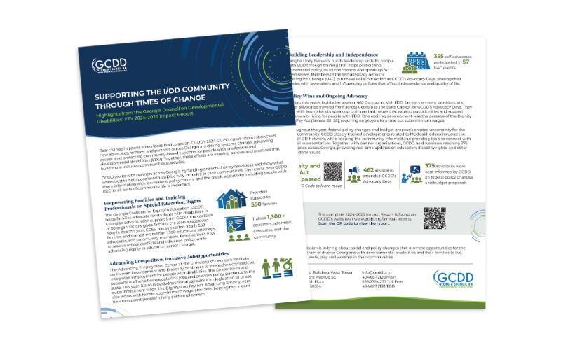 GCDD flyer detailing support for the DDD community during times of change.